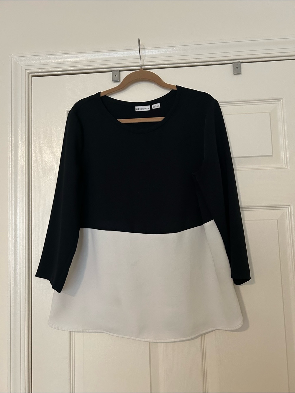 Liz Claiborne Two-Tone Black and White Blouse